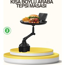 Store Mania Ieg™ Araç Bardaklık Tepsisi 360° Dönebilen Kol Ayarlı Geniş Yemek Alanlı