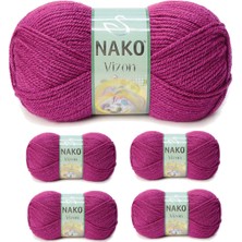 Store Mania Ieg™ 5 Adet Vizon Premium Akrilik El Örgü Ipi Yünü Renk NO:6964 Küpeli