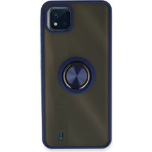 Store Mania Ieg™  Realme C11 2021 Kılıf Montreal Yüzüklü Silikon Kapak - Lacivert