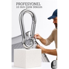 Store Mania Ieg™ Çelik Yan Açılır 6 Lı Karabina -10 mm Kamp Tırmanış ve Günlük Kullanım Için Güve