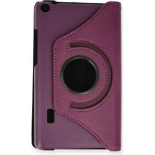 Store Mania Ieg™  Huawei Mediapad T3 7 Kılıf 360 Tablet Deri Kılıf - Mürdüm