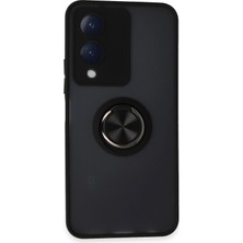 Store Mania Ieg™  Vivo Y17S Kılıf Montreal Yüzüklü Silikon Kapak - Siyah