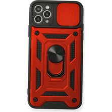 Store Mania Ieg™  Iphone 11 Pro Kılıf Pars Lens Yüzüklü Silikon - Kırmızı