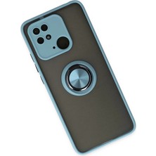 Store Mania Ieg™  Xiamoı Redmi 10C Kılıf Montreal Yüzüklü Silikon Kapak - Buz Mavi