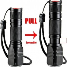 FBI F.B.I F-82 T6 Led Zoomlu 2000 LM Yüksek Işık Şarjlı El Feneri