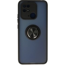 Store Mania Ieg™  Xiamoı Redmi 10C Kılıf Montreal Yüzüklü Silikon Kapak - Siyah