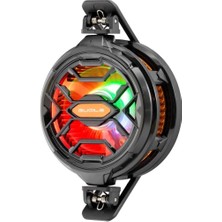 Store Mania Ieg™ Telefon Buz Soğutucu Fan Mıknatıs ve Klips Rgb Siyah HDX4382