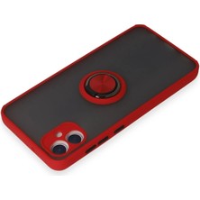 Store Mania Ieg™  Samsung Galaxy A05 Kılıf Montreal Yüzüklü Silikon Kapak - Kırmızı