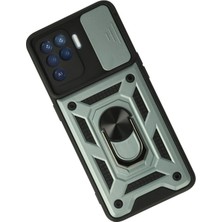 Store Mania Ieg™   Reno 5 Lite Kılıf Pars Lens Yüzüklü Silikon - Yeşil