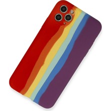 Store Mania Ieg™  Iphone 11 Pro Kılıf Ebruli Lansman Silikon - Kırmızı-Mor