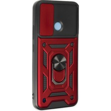 Store Mania Ieg™  Realme C25Y Kılıf Pars Lens Yüzüklü Silikon - Kırmızı