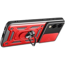 Store Mania Ieg™  Samsung Galaxy S25 Edge Pars Lens Yüzüklü Silikon - Kırmızı