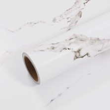 Store Mania Ieg™ Beyaz Mermer Desenli Yapışkanlı Kaplama Kağıdı Büyük Boy 5 Metre