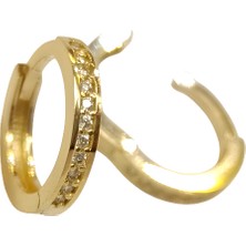 Genel 13MM Su Yolu Halka Küpe 14 Ayar Altın Hd Videolu