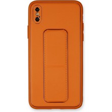 Store Mania Ieg™  Iphone Xs Max Kılıf Coco Deri Standlı Kapak - Turuncu