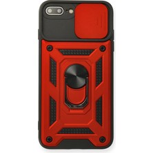 Store Mania Ieg™  Iphone 7 Plus Kılıf Pars Lens Yüzüklü Silikon - Kırmızı