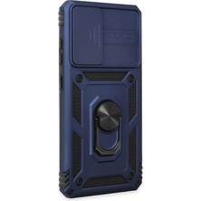 Store Mania Ieg™  Samsung Galaxy A72 Kılıf Pars Lens Yüzüklü Silikon - Lacivert