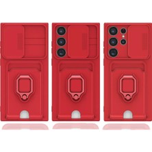 Store Mania Ieg™  Samsung Galaxy S25 Ultra Kılıf Zuma Kartvizitli Yüzüklü Silikon - Yeşil