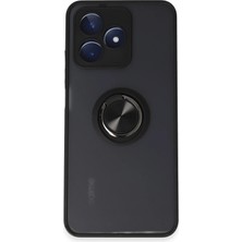 Store Mania Ieg™  Realme C53 Kılıf Montreal Yüzüklü Silikon Kapak - Siyah