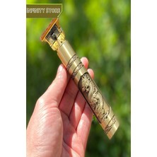 Özgürce Altın Renkli Tıraş Makinesi, Ejderha Desenli, Şarjlı, Hızlı ve Uzun Ömürlü