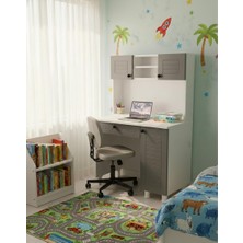 Ferza Mobilya Antrasit Renk Membran Kapak Mdf Gövde Çalışma Masası