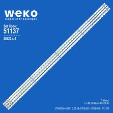 Weko 42LE4500-ZA-AEUDLJG 35332 42'' Inç 4 Adet Tv LED Bar Takım