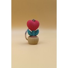 Rodopiva Örgü Desenli Aşk Çiçeği Anahtarlık (Plastik)