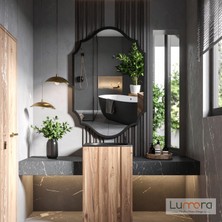 Lumora Mirror Design Zayne Modern Siyah Boyalı Mdf Çerçeveli Dekoratif Ayna