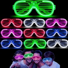 Store Mania Ieg™ Glow Model 3 Farklı Fonksiyonlu Işıklı Panjur Parti Gözlüğü Karışık Renk 12 Adet