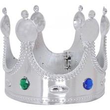 Skygo Plastik Kral Tacı Gümüş Renk Yetişkin 55 cm