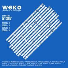 Weko 47LA616V-ZG 51367 47'' Inç 12 Adet Tv LED Bar Takım