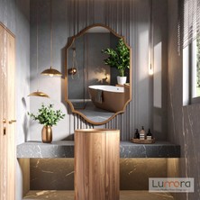 Lumora Mirror Design Zayne Modern Bronz Boyalı Mdf Çerçeveli Dekoratif Ayna