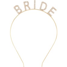 Store Mania Ieg™ Altın Gold Renk Bekarlığa Veda Kristal Taş Bride Tacı Ithal 16X10 cm