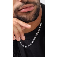 Wind Silver 4 mm Kalın Figaro Kolye 925 Ayar