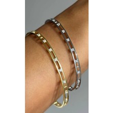 Wind Silver Taşlı Bilezik Ayarlı 925 Ayar