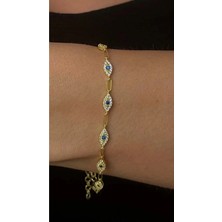 Wind Silver Lacivert Taşlı Nazar Bileklik 925 Ayar