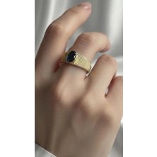 Wind Silver Luxury Lacivert Bombe Tasarım Yüzük 925 Ayar