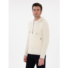 Cacharel Erkek Ekru Slim Fit Triko Hırka 50298727-VR019