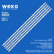 Weko 40UB8600 40UA9300 34605/34607 40'' Inç 5 Adet Tv LED Bar Takım