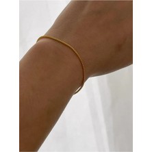 Wind Silver 925 Ayar Gümüş Gold Bileklik