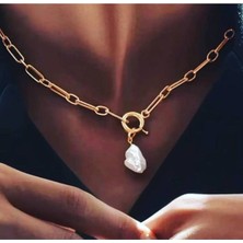 Wind Silver Kadın Gold 925 Ayar Gümüş Inci Taşlı Halka Tasarım Kolye