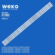 Weko 49UH650V-ZB 51363 49'' Inç 4 Adet Tv LED Bar Takım