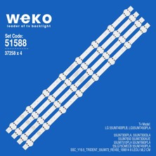 Weko 55UM7400PLB 55UN7300PLA 37258 55'' Inç 4 Adet Tv LED Bar Takım