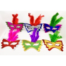Store Mania Ieg™ Tüylü Kağıt Parti Venedik Balo After Maskesi 6 Adet