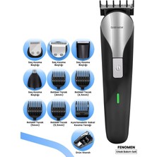 Özgürce Dinamik Erkek Bakım Seti, Paslanmaz Çelik, Kablolu ve Kablosuz Kullanım