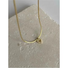 Wind Silver Mini Ital Kalp Zirkon Kolye 925 Ayar Gümüş