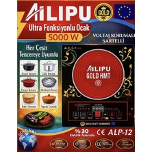 Ailipu 5000W Elektrikli Ocak Gold Hmt  Tüm Tencerelerle Uyumlu Dokunmatik  Alp-12