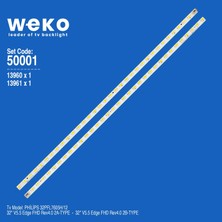 Weko 32PFL7605H/12 50001 32'' Inç 2 Adet Tv LED Bar Takım