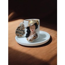 Rivelcandle Uzun Saçlı Leopar Detayı Türk Kahvesi Fincanı 1 Kişilik