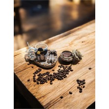 Rivelcandle Leopar Fincan ve Güllü Lokumlu Türk Kahvesi Seti 1 Kişilik